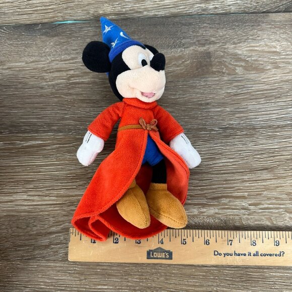 Disney Mickey Mouse Sorcerers Apprentice Plush Toy 10" Red Robe & Blue Hat Colle - Picture 5 of 7